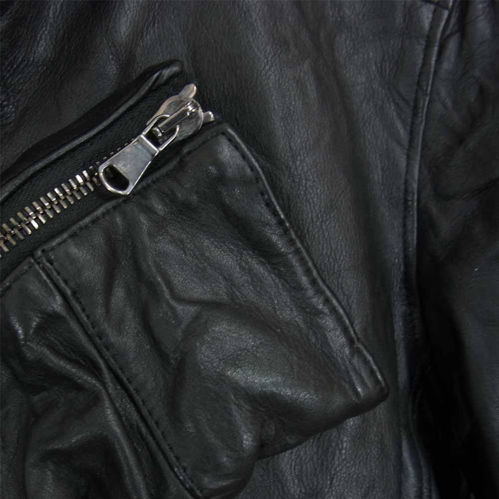 junhashimoto ジュンハシモト 16AW 1020000002 BIG ZIP INNER RIDERS ビッグジップ インナー カウレザー シングルライダース ブラック系 2【中古】