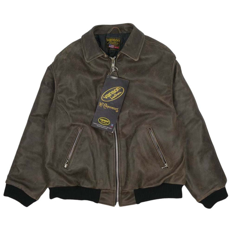 Supreme シュプリーム 20AW × Vanson Leathers Worn Leather Jacket バンソン レザー ジャケット  ブルゾン Brown L【新古品】【未使用】【中古】