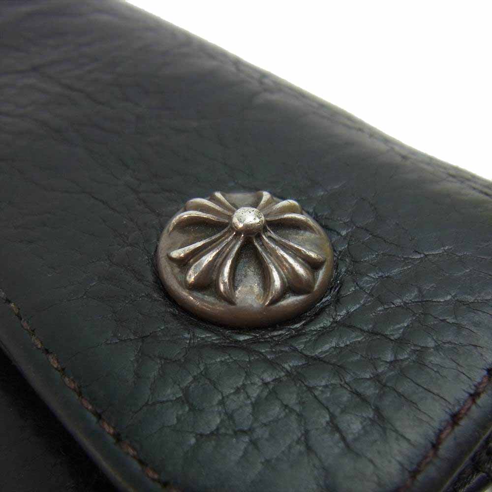 CHROME HEARTS クロムハーツ(原本無) WAVE WALLET ウェーブウォレット クロスボール ブラック系【中古】