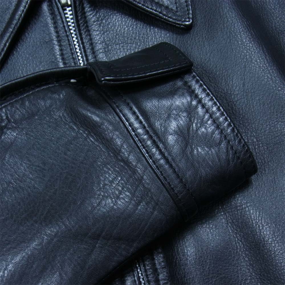 WACKO MARIA ワコマリア 牛革 裏地ドット シングル レザー ライダース ジャケット ステアハイド ブラック系 M【美品】【中古】