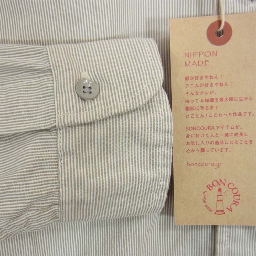 BONCOURA ボンクラ ボタンダウン シャツ コードレーン グレー系 40【中古】