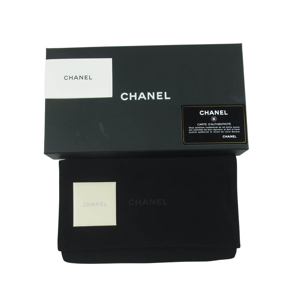 CHANEL シャネル A50096 マトラッセ キャビアスキン 2つ折り 財布 イタリア製 ブラック系【中古】