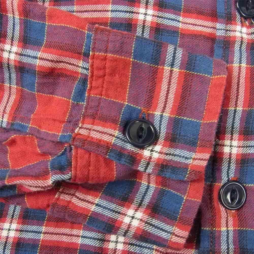 SASAFRAS ササフラス Botanical Scout Apron Shirt ボタニカル スカウト エプロン チェック シャツ レッド系 S【中古】