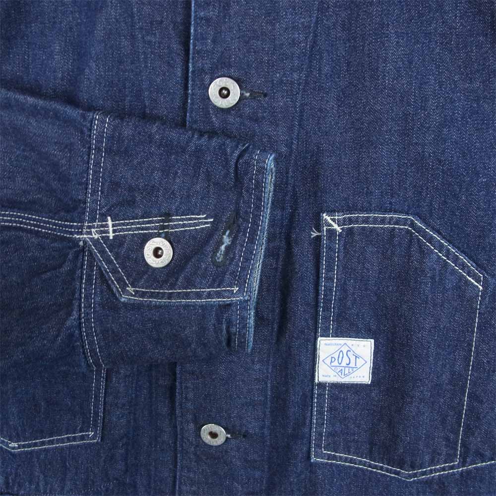 POST OVERALLS ポストオーバーオールズ ENGINEERS' JACKET エンジニア ガチャポケ デニム カバーオール ジャケット インディゴブルー系 S【美品】【中古】