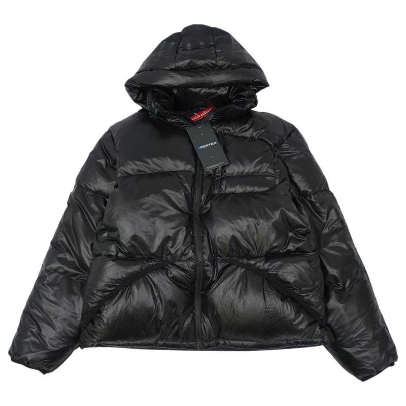 supreme hooded down jacket ブラック L
