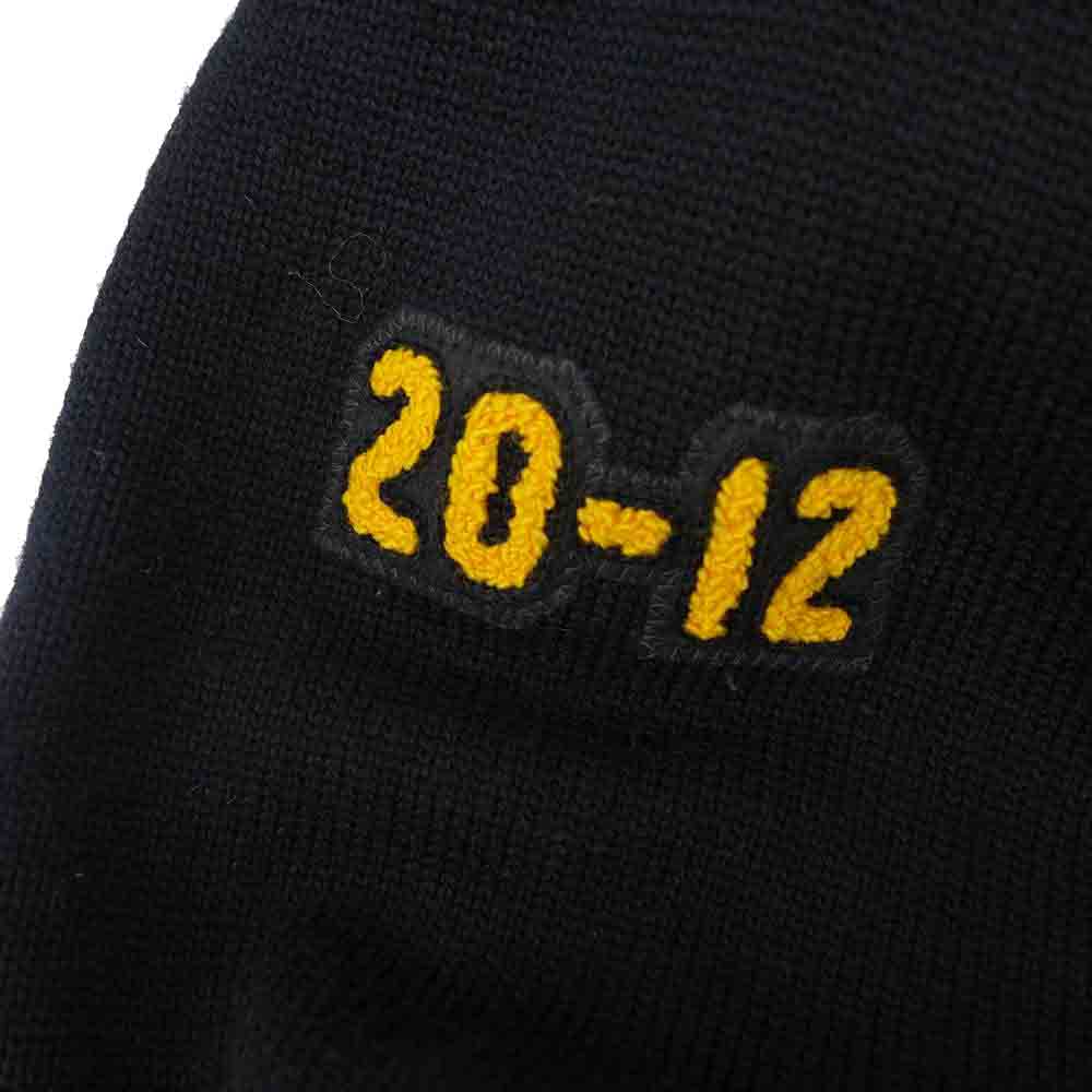 ディーエン Varsity Cardigan バーシティ ワッペン レタード カーディガン ブラック系 M【中古】