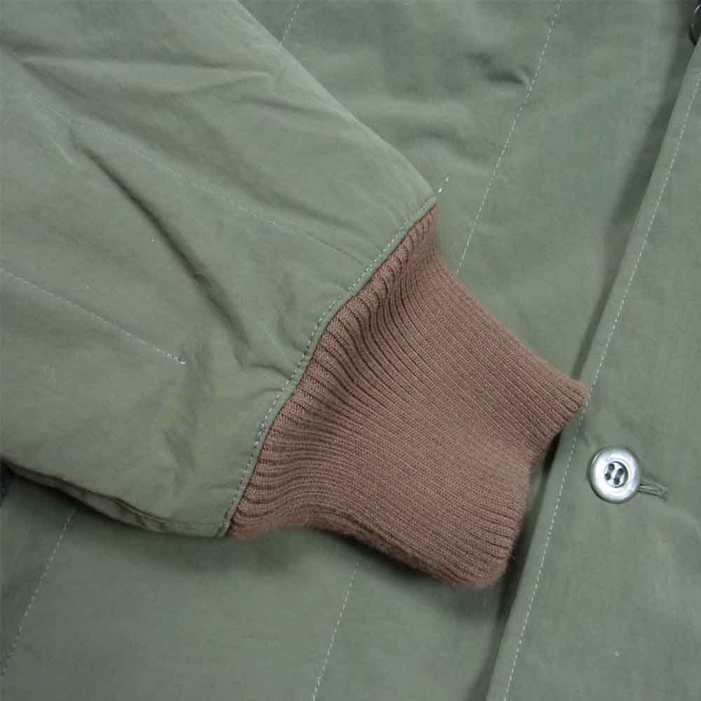 GANGSTERVILLE ギャングスタービル GSV-21-AW-10 QUILTED JACKET キルテッド キルティング ノーカラー ジャケット カーキ系 XL【極上美品】【中古】