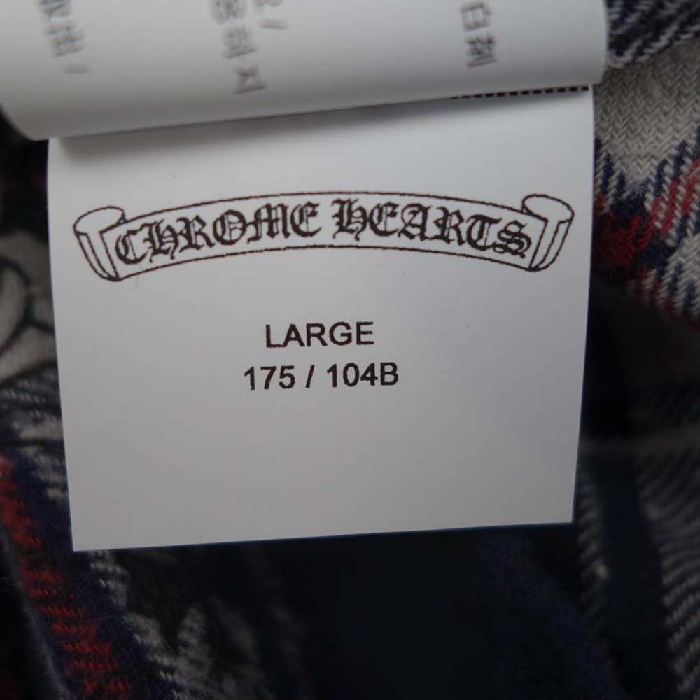 CHROME HEARTS クロムハーツ(原本無) CHプラス クロスパッチ チェックシャツ L【中古】