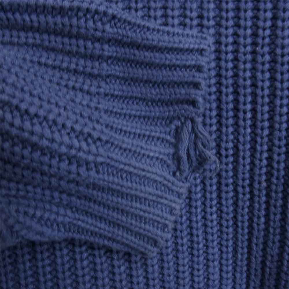 イエスタデイズ トゥモロー YT-K0705 MIX WOVEN PHAT SWEATER ダメージ加工 ミックス ウーブン ニット セーター ネイビー系 S【中古】