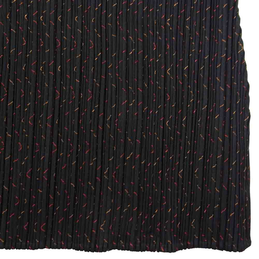 PLEATS PLEASE プリーツプリーズ イッセイミヤケ ISSEY MIYAKE イッセイミヤケ PP94-JG583 ウェーブステッチテキスタイル ロングスカート ブラック系 3【美品】【中古】