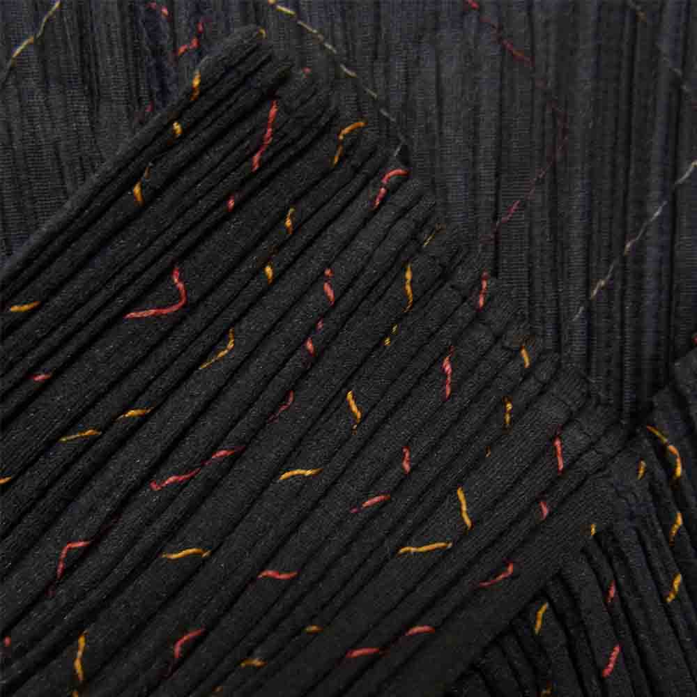 PLEATS PLEASE プリーツプリーズ イッセイミヤケ ISSEY MIYAKE イッセイミヤケ PP94-JO583 ウェーブステッチテキスタイル カーディガン ブラック系 3【美品】【中古】