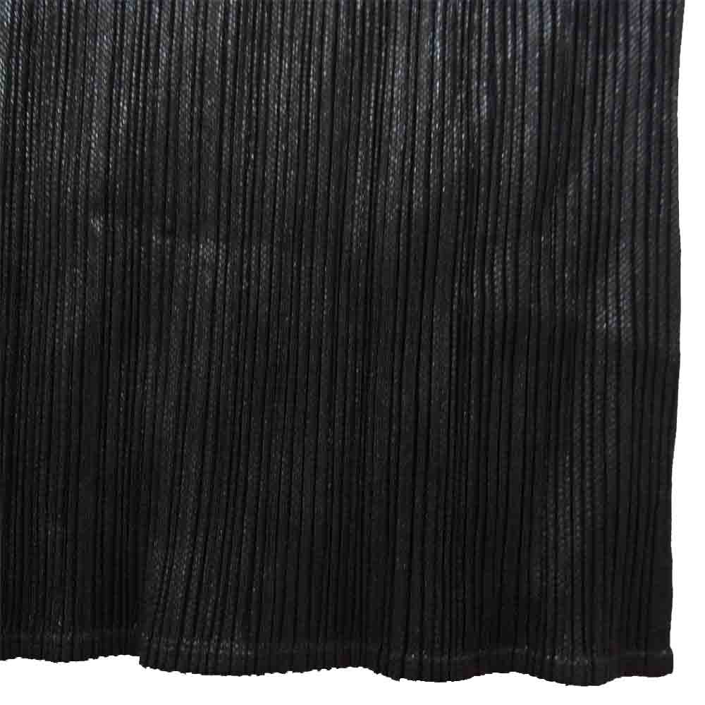PLEATS PLEASE プリーツプリーズ イッセイミヤケ ISSEY MIYAKE イッセイミヤケ PP78-JH416 光沢プリント ノースリーブ マキシ ワンピース ブラック系 3【美品】【中古】