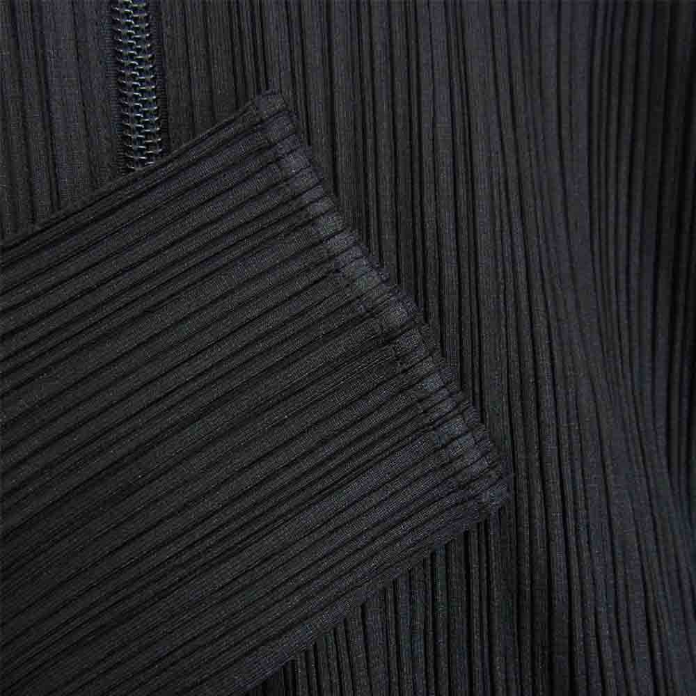 PLEATS PLEASE プリーツプリーズ イッセイミヤケ ISSEY MIYAKE イッセイミヤケ PP04-JA360 プリーツ加工 ダブルジップ マキシ ロングコート ブラック系 3【美品】【中古】