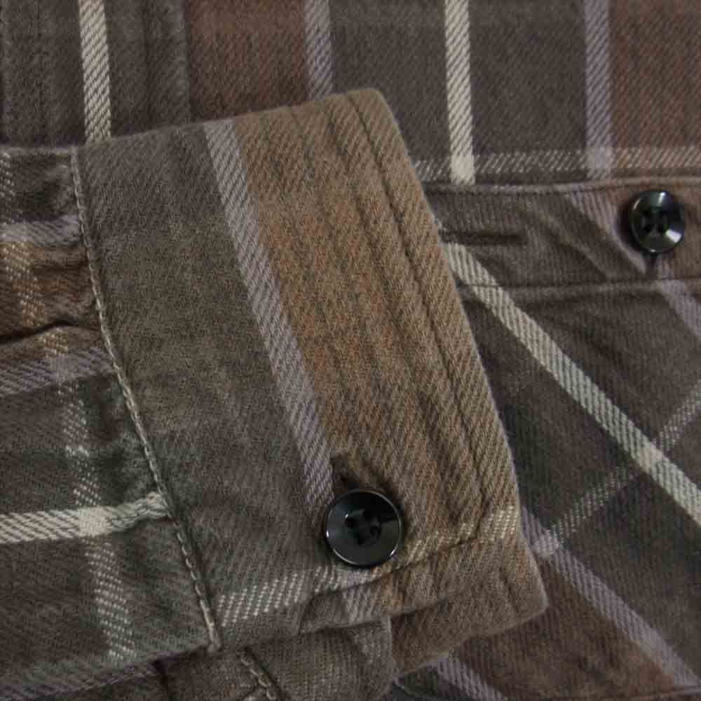 TENDERLOIN テンダーロイン T-HEAVY FLANNEL SHT ヘビーネル チェック 長袖 シャツ ブラウン系 M【中古】