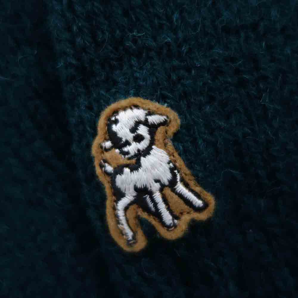 UNDERCOVER アンダーカバー 18AW USV4901 the shepherd 袖パッチ 刺繍 ローゲージラグランクルーニット グリーン系 2【新古品】【未使用】【中古】