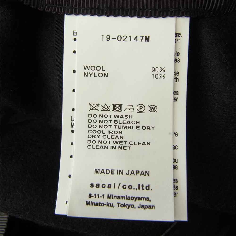 Sacai サカイ × Dr Woo 19AW 19-02147M ドクターウー スパイダー ロゴ 刺繍 ウール 6パネル キャップ ブラック系 OS【新古品】【未使用】【中古】
