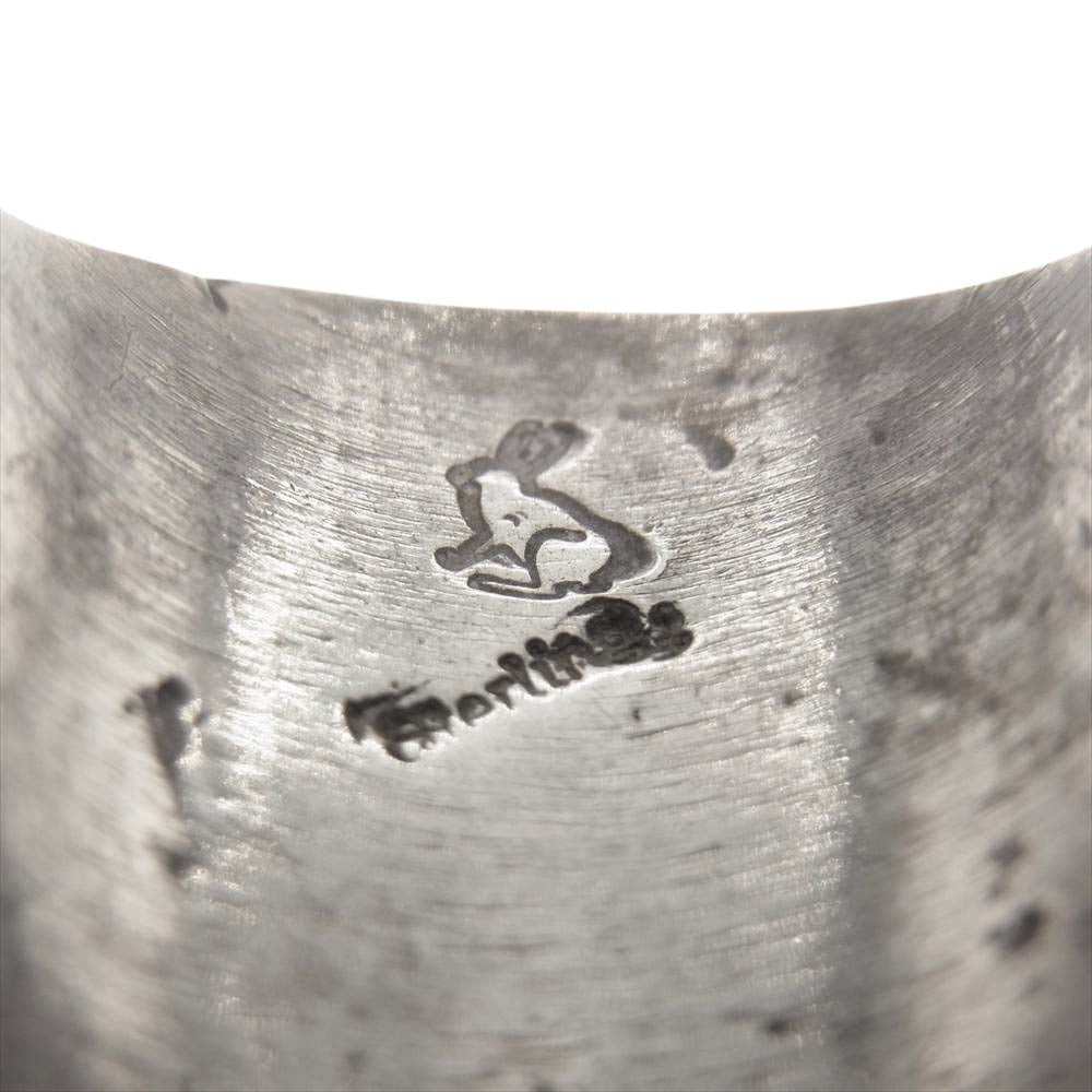 ホピ族 作者不明 オーバーレイ タートル オーバル リング シルバー系 22.5号【中古】
