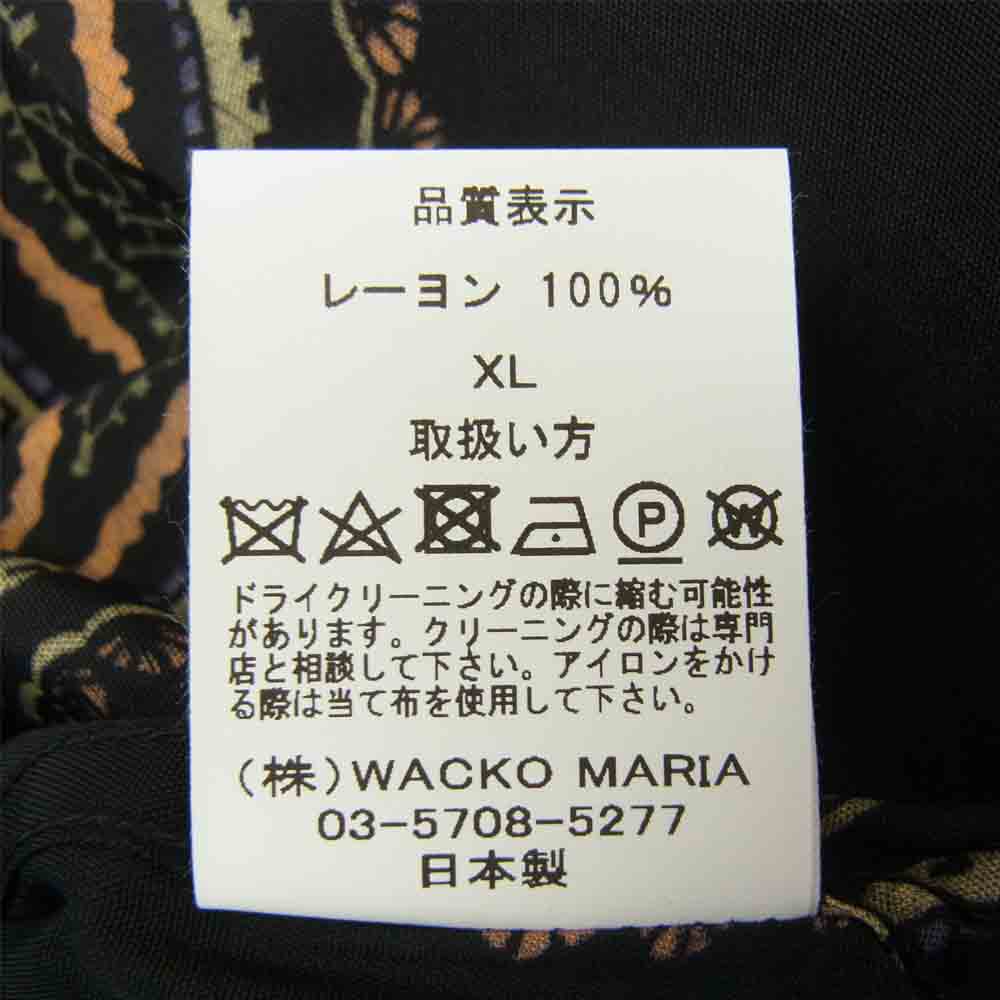 WACKO MARIA ワコマリア 21SS NMD-WM-HI03-C 舐達麻 HAWAIIAN SHIRT TYPE 2 ハワイアン シャツ ブラック系 XL【新古品】【未使用】【中古】