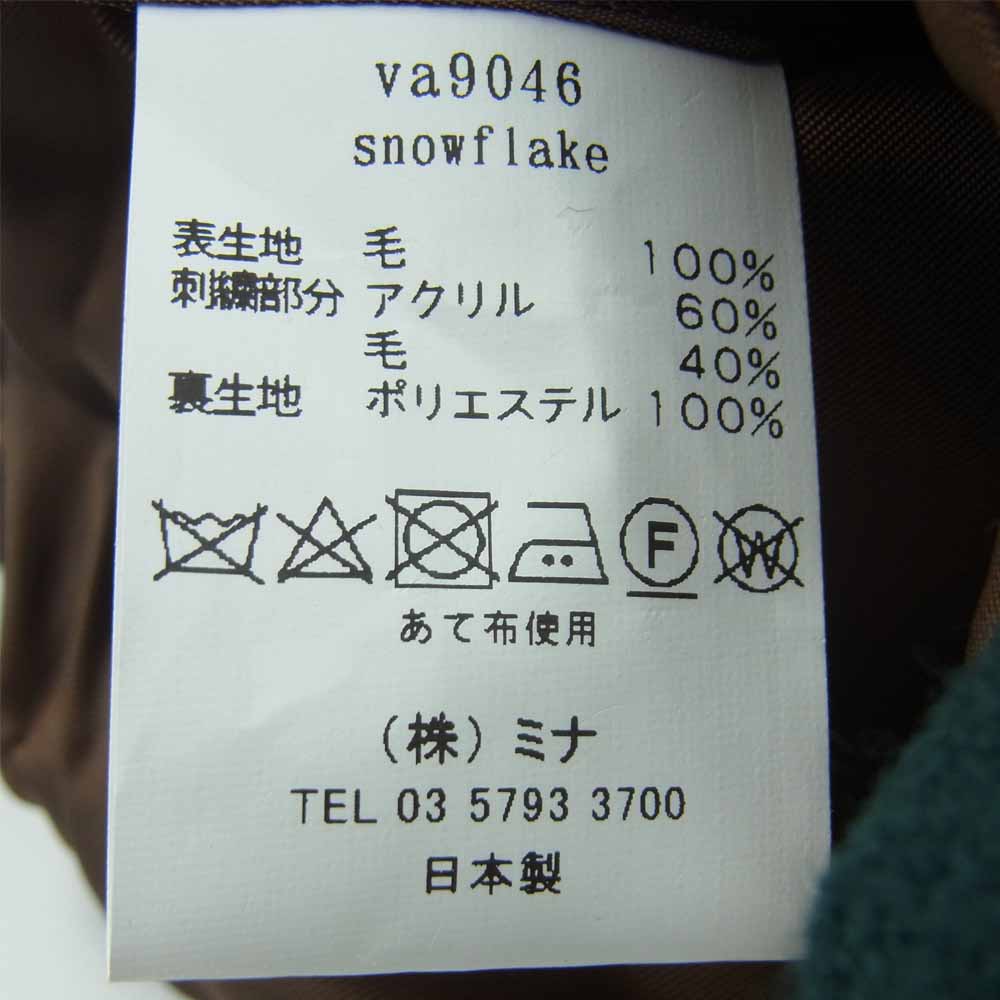 mina perhonen ミナペルホネン va9046 snowflake ミニ バッグ ウール 日本製 グリーン系【極上美品】【中古】