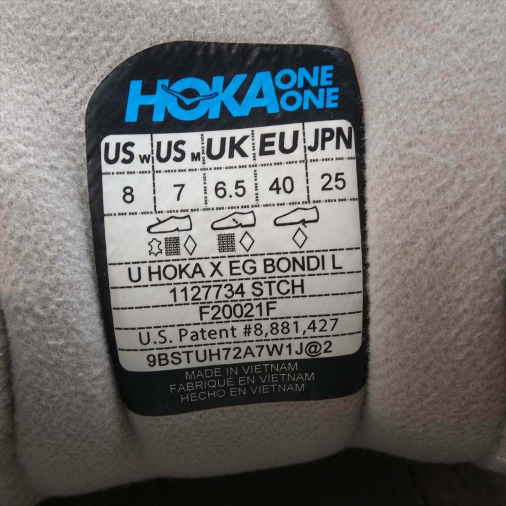 HOKA ONE ONE ホカ オネオネ × ENGINEERED GARMENTS F20021F BONDI L TAUPE エンジニアドガーメンツ ボンダイ ハラコ スエード ローカット スニーカー 25cm【中古】