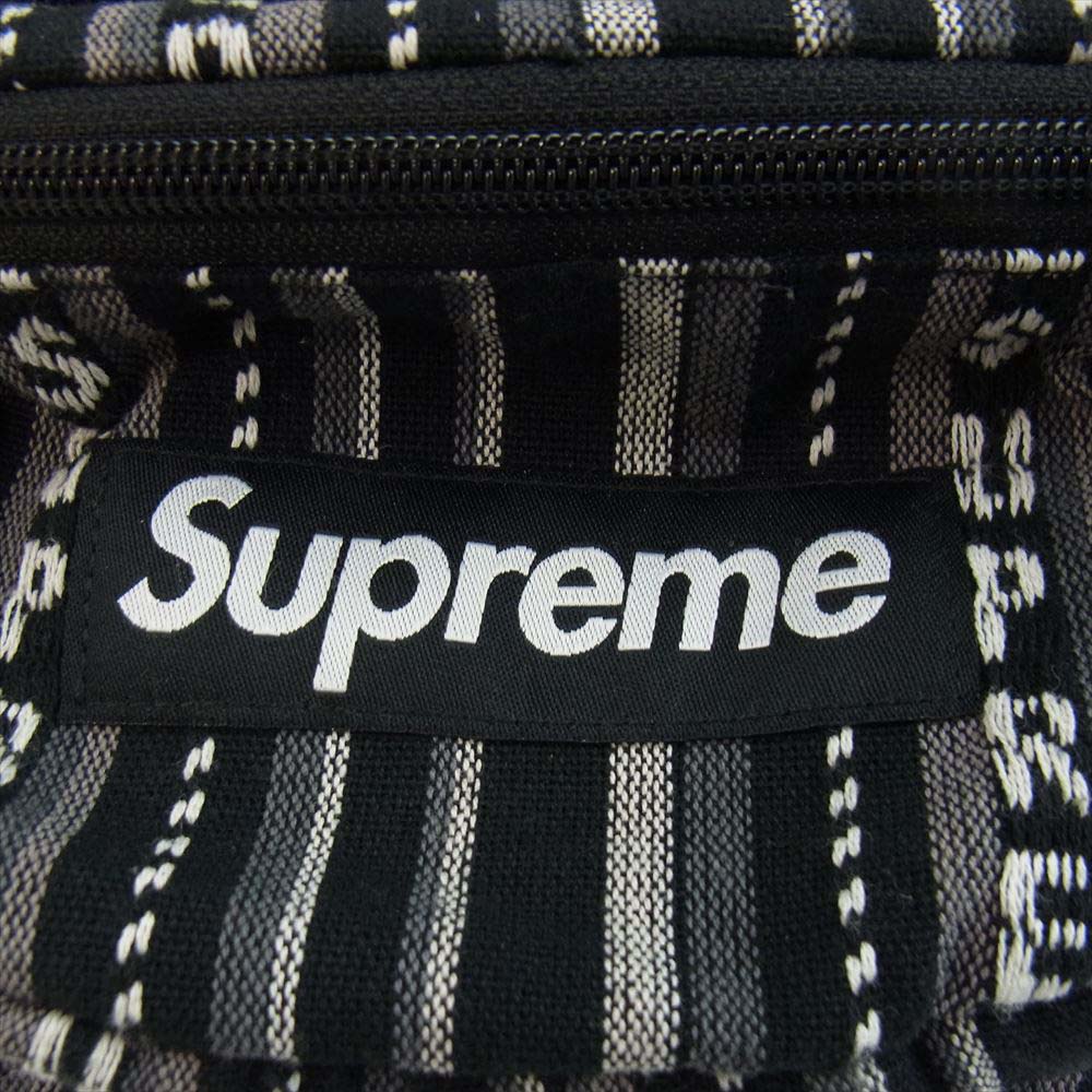 Supreme シュプリーム 20SS WOVEN STRIPE WAIST BAG ウーブン ストライプ ウエスト バッグ グレー系 ブラック系【中古】
