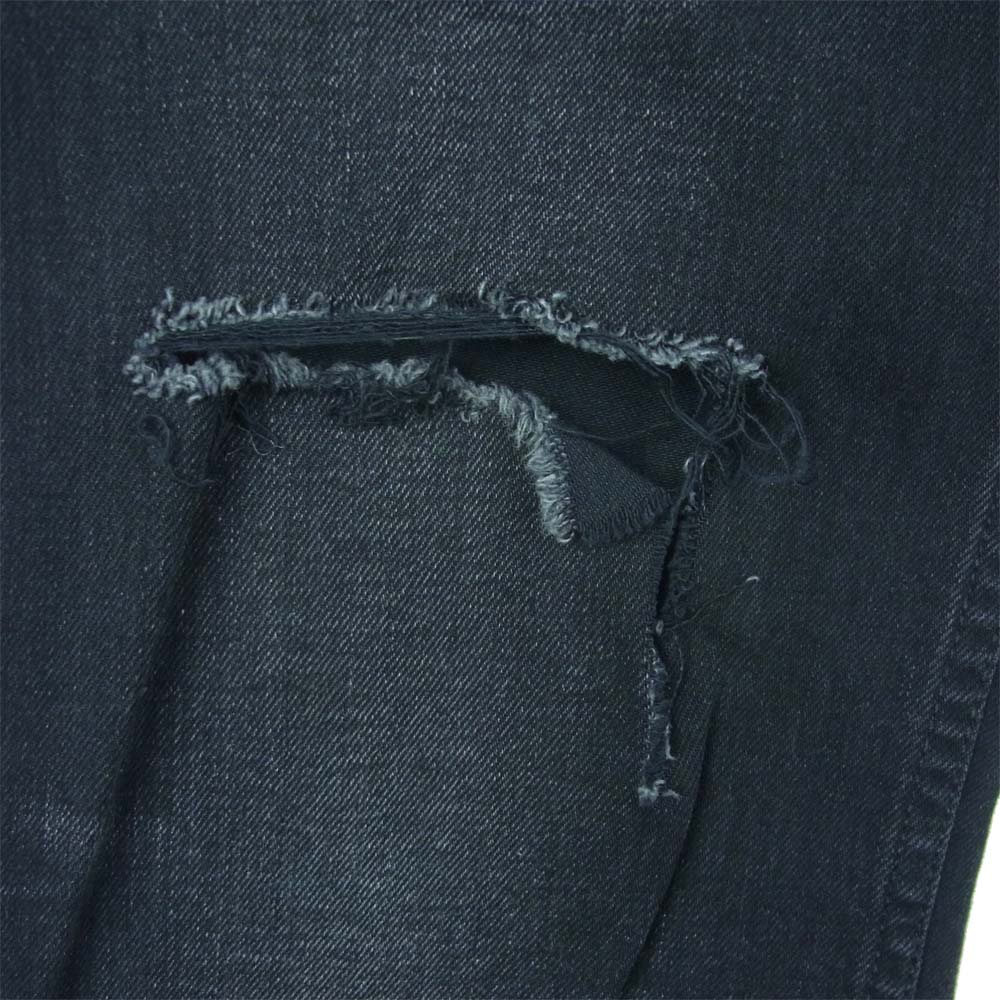 BALENCIAGA バレンシアガ 18SS 509121 TXE12 国内正規品 ダメージ加工 ニーホール スキニー デニム パンツ ブラック系 31【中古】