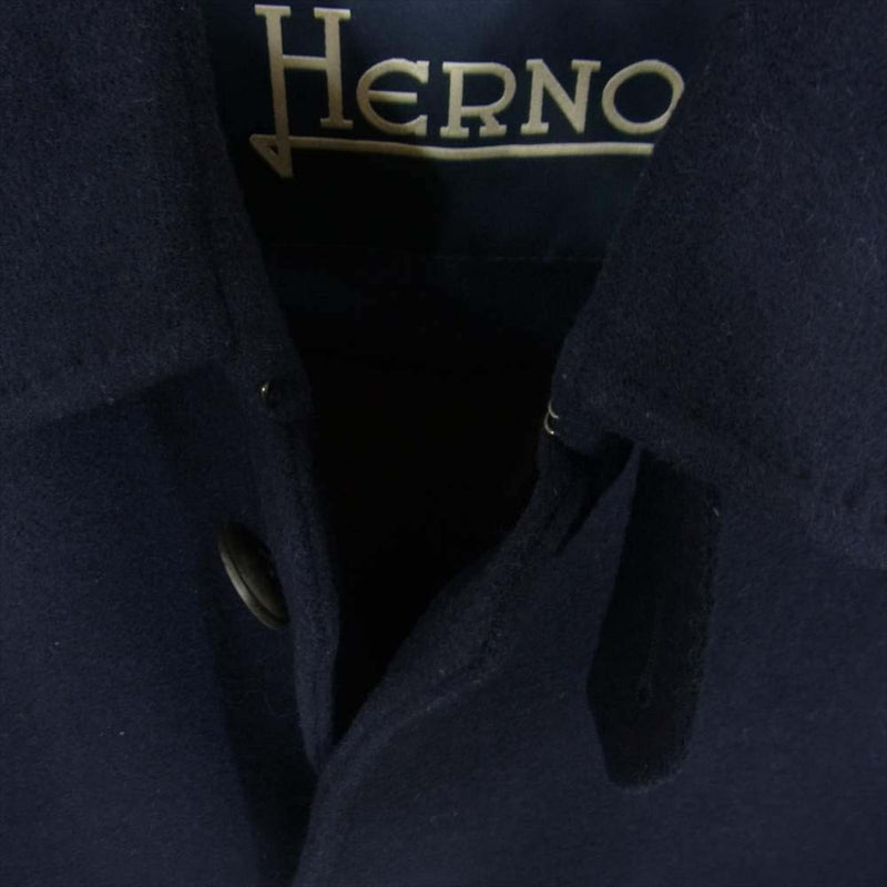 Herno ヘルノ レディース ネイビー×オフホワイト コート 42