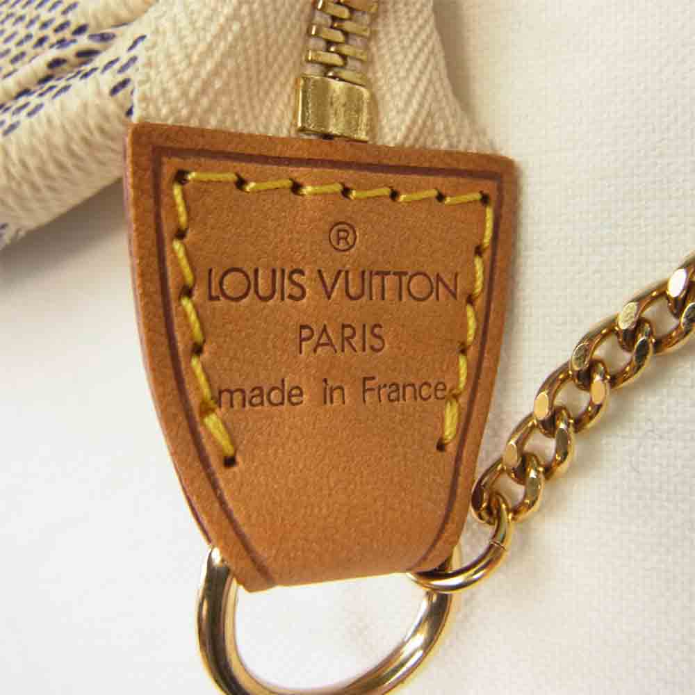 LOUIS VUITTON ルイ・ヴィトン N58010 ダミエ アズール ミニ ポシェット アクセソワール グレー系 ホワイト系【美品】【中古】