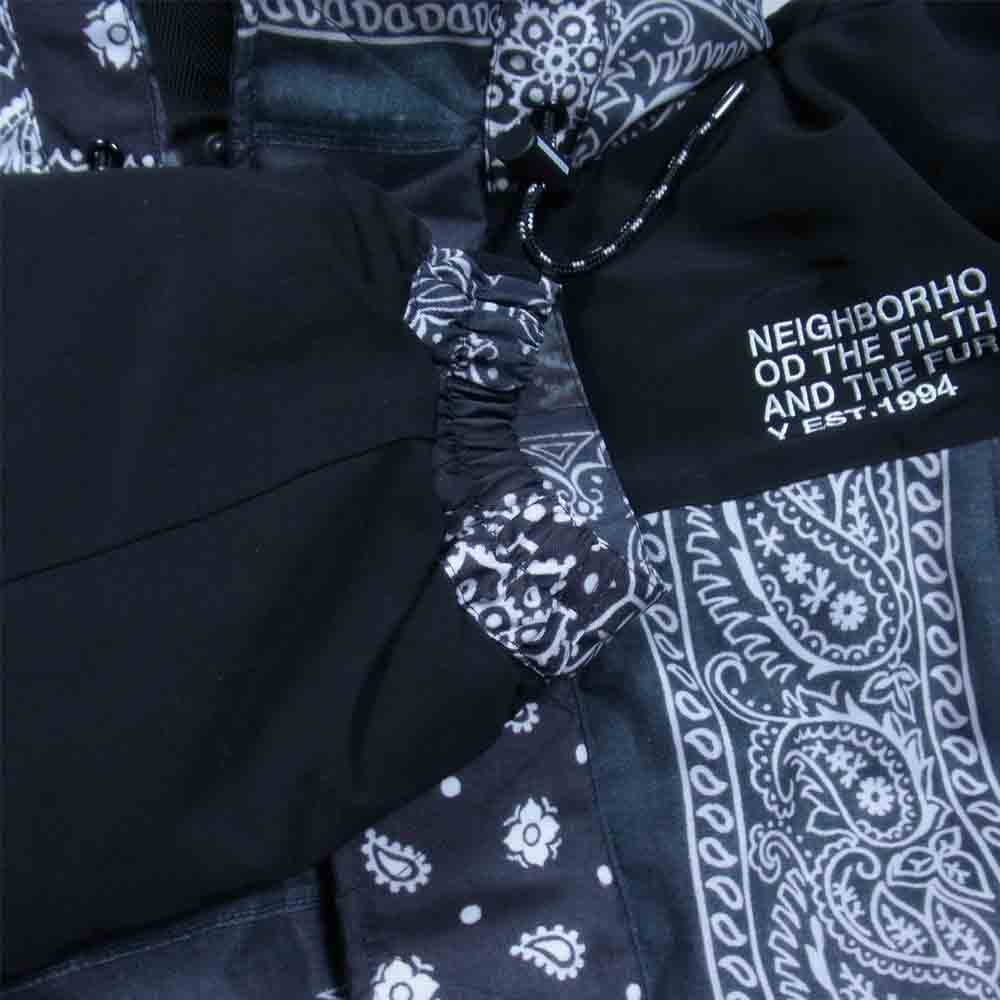 NEIGHBORHOOD ネイバーフッド 212TSNH-JKM11 BANDANA CHOPPED DOWN / E-JKT バンダナ チョップド ダウン ジャケット ブラック系 M【新古品】【未使用】【中古】