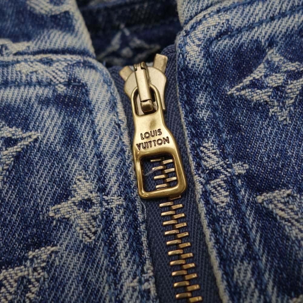 LOUIS VUITTON ルイ・ヴィトン 1A9K6B 国内正規品 NIGO モノグラム パッチワーク デニム フーディ ブルゾン インディゴブルー系 52【美品】【中古】
