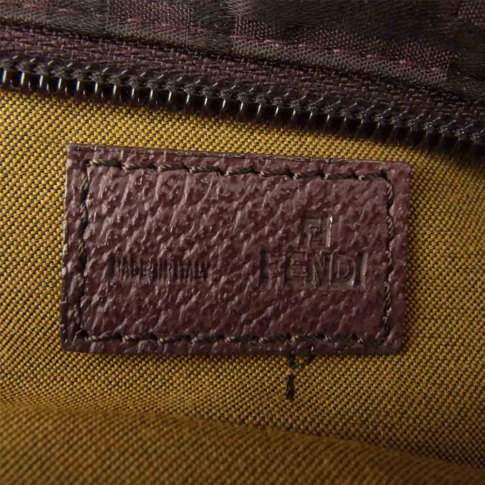 FENDI フェンディ 2384 イタリア製 ズッカ ミニ ハンドバッグ ワインレッド系【中古】