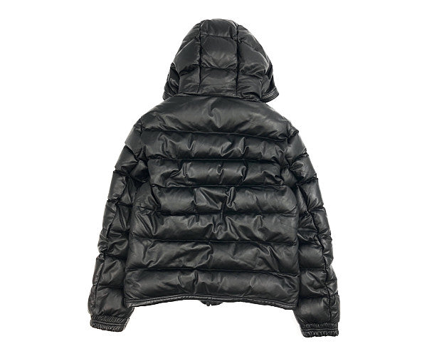 MONCLER モンクレール 20AW Gebroulaz 1 ジェブルラッズ ラムレザー ダウン ジャケット ブラック系 1【中古】