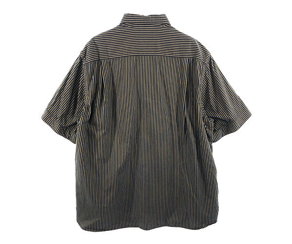 Sacai サカイ 22SS 22-02788M サイドポケット ストライプ ドッキング ジップ シャツ ブラウン系 3【中古】