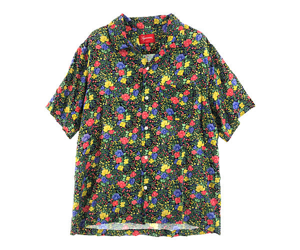Supreme×Jean Paul Gaultier 2019SS Flower Power Rayon Shirt シュプリーム×ジャンポールゴルチエ フラワーパワーレーヨンシャツ 半袖オープンカラー花柄シャツ ブラック サイズL【200618】【-A】【me04】