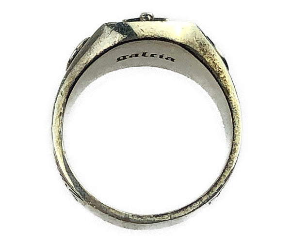 GALCIA ガルシア クロス 印台 リング シルバー系 24号【中古】