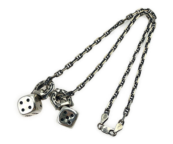 GALCIA ガルシア ルビー ダイス ホースシュー ITALYチェーン ネックレス シルバー系【中古】
