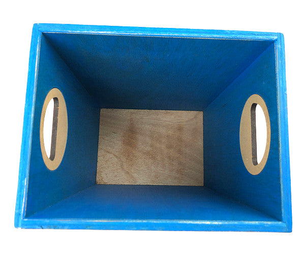 エムアンドエム CUSTOM PERFORMANCE FURNITURE 木製 焼印 ボックス ゴミ箱 角 ブルー【中古】