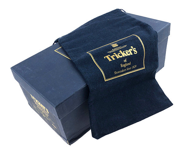 Tricker's トリッカーズ M6837 フルブローグ ロング ウィングチップ ダイナイトソール レザー シューズ ダークネイビー系 10.5【中古】