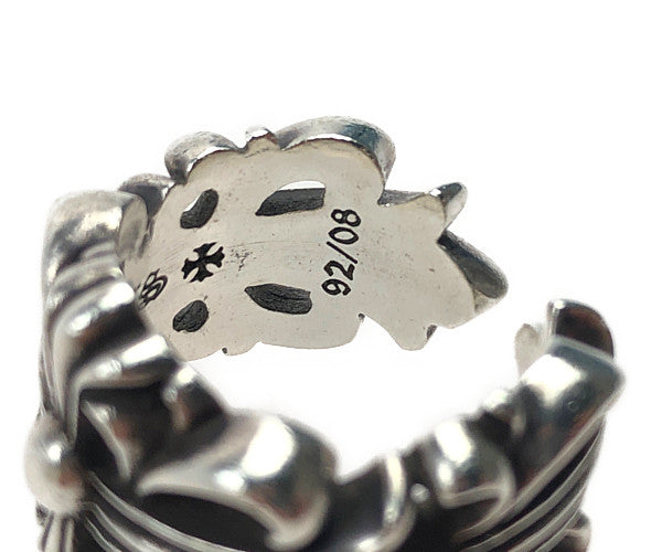 CHROME HEARTS クロムハーツ(原本無) ダブル フローラル クロス リング シルバー系 17号【中古】