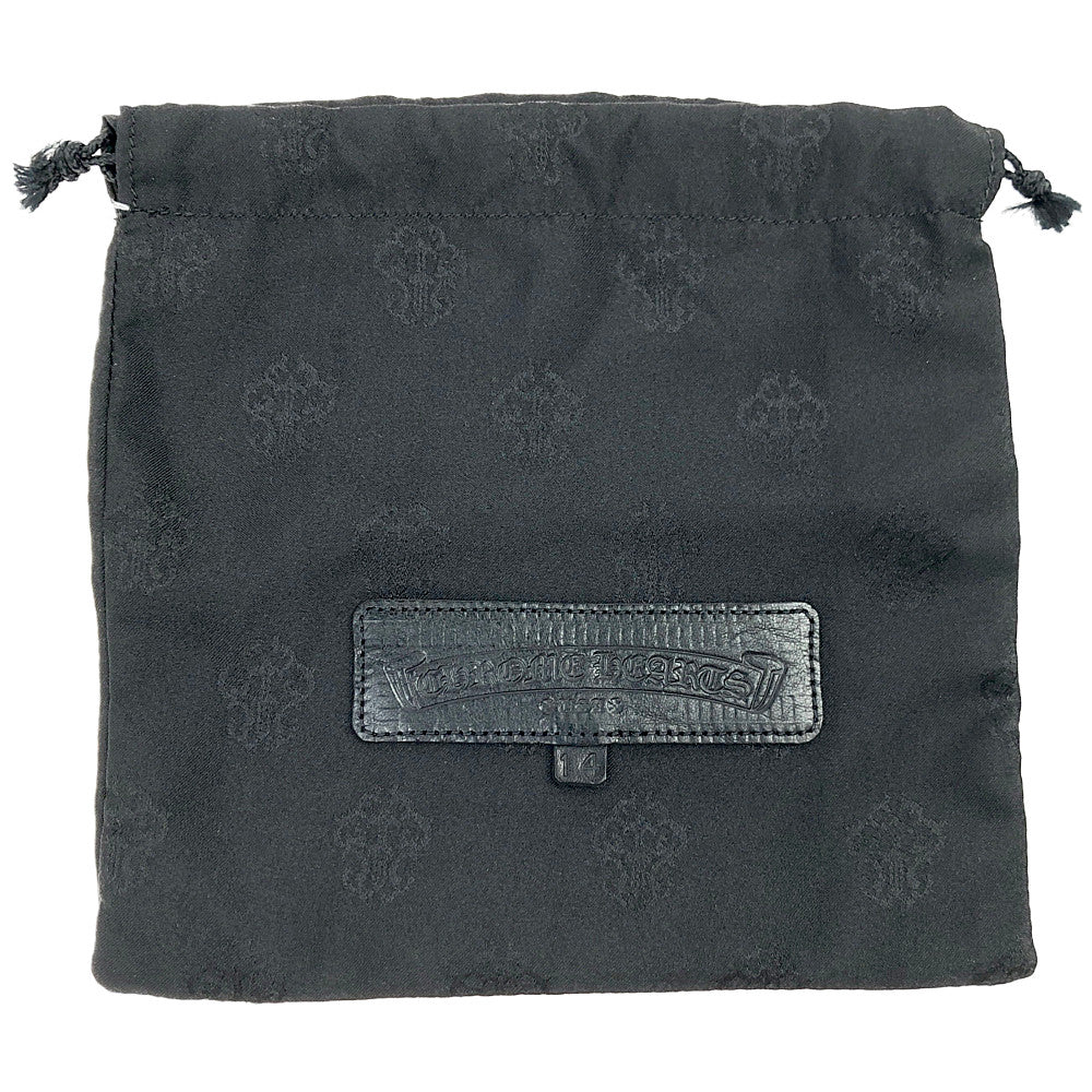CHROME HEARTS クロムハーツ(原本無) 2ZIP 2ジップ クロスボールボタン レザー ウォレット 財布 ブラック系【中古】