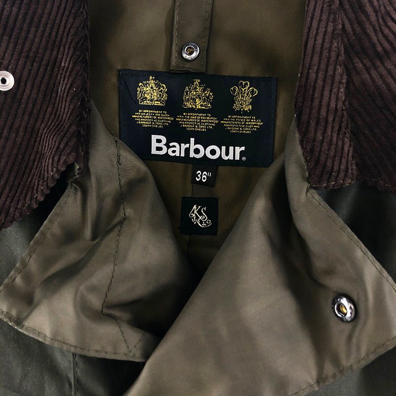 Barbour バブアー 2102448 × KAPTAIN SUNSHINE 3/4 coat キャプテンサンシャイン オイルド コート オリーブ系  36【中古】