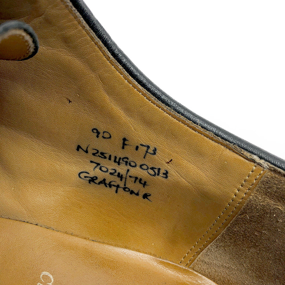 CHURCH'S チャーチ GRAFTON シボ革 ウィングチップ ビジネス シューズ ブラック系 3 5/8【中古】