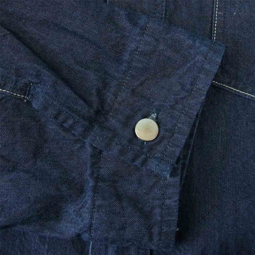 AURALEE オーラリー 21SS A21SB01LD HARD TWIST LIGHT DENIM SHIRTS BLOUSON ハード ツイスト ライト デニム シャツ ブルゾン インディゴブルー系 3【美品】【中古】