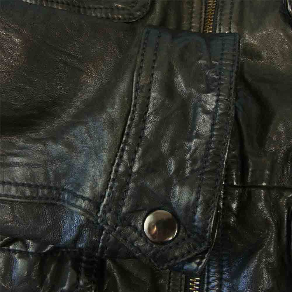 キャシージェーン CJL008 中綿 加工シープレザー ミリタリー ジャケット ブラック系 1【中古】