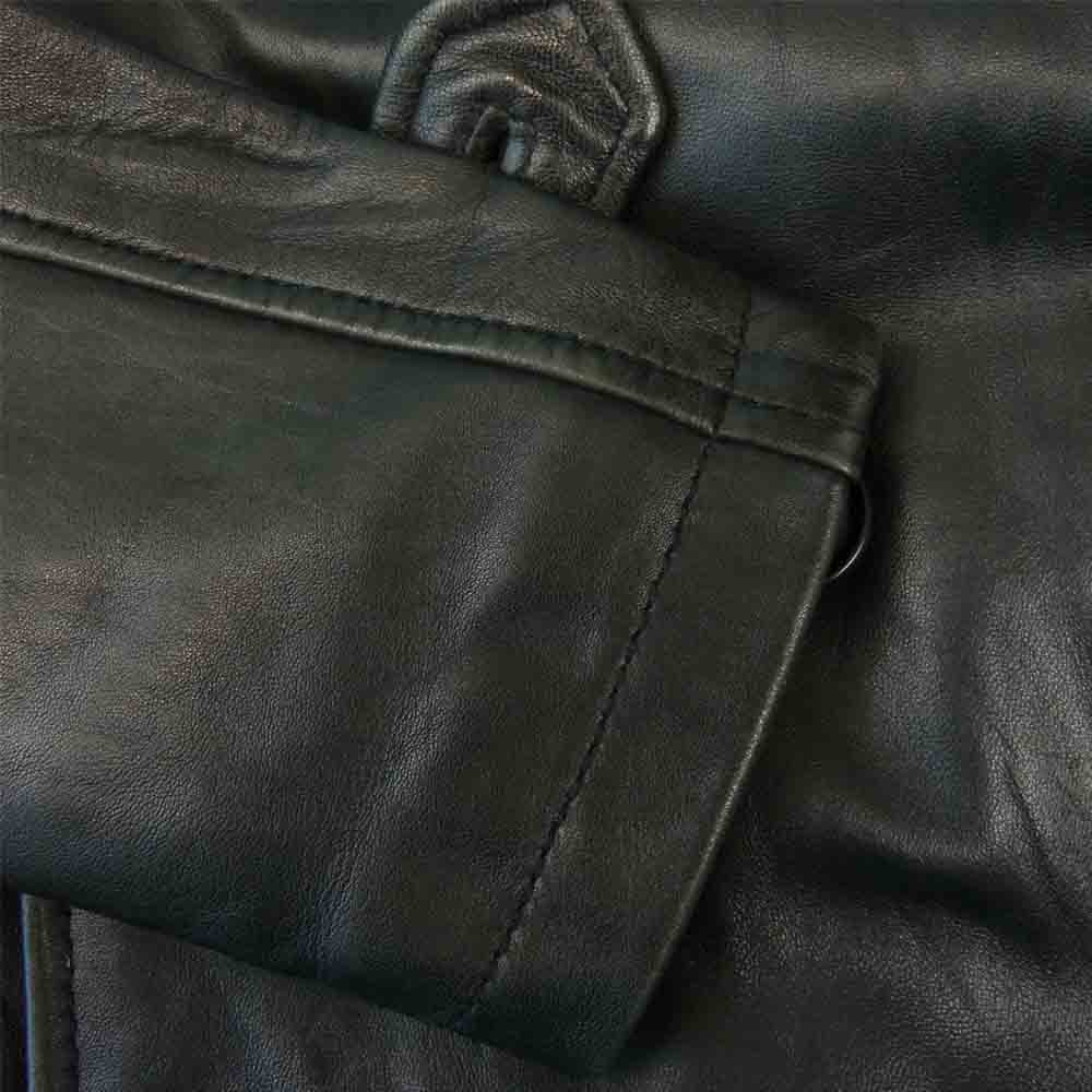 VANQUISH ヴァンキッシュ BLACK BY VANQUISH シープレザー ハンドワッシャー Pコート ブラック系 S【中古】