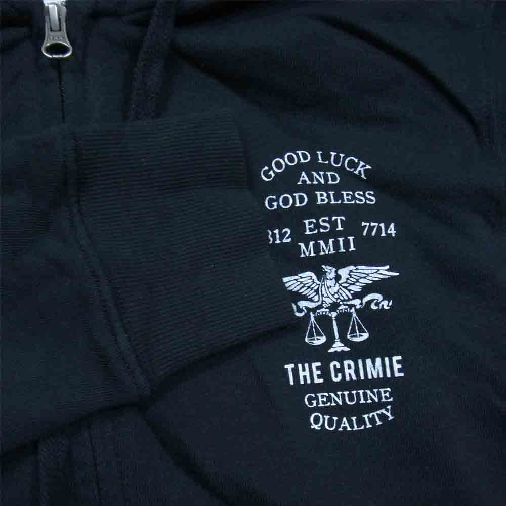 CRIMIE クライミー C1H5-SW06 EAGLE LOGO HOODED ZIP PARKA イーグル ロゴ フーデッド ジップ パーカー ブラック系 S【中古】