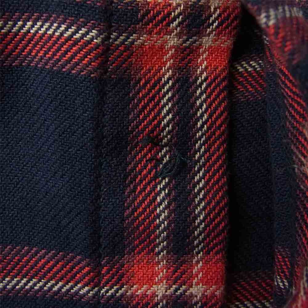 SASAFRAS ササフラス SF-201719 Feel Sun Harf Cotton Flannel フィール サン ハーフ コットン フランネル チェック シャツ レッド レッド系 ネイビー系 L【新古品】【未使用】【中古】
