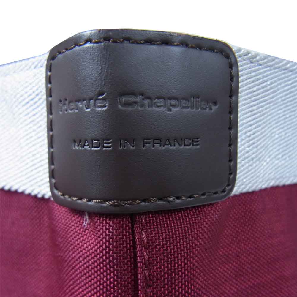 Herve Chapelier エルベ・シャプリエ 707C トゥモローランド別注 コーデュラ 舟型 トート M シルバー×レッド【中古】