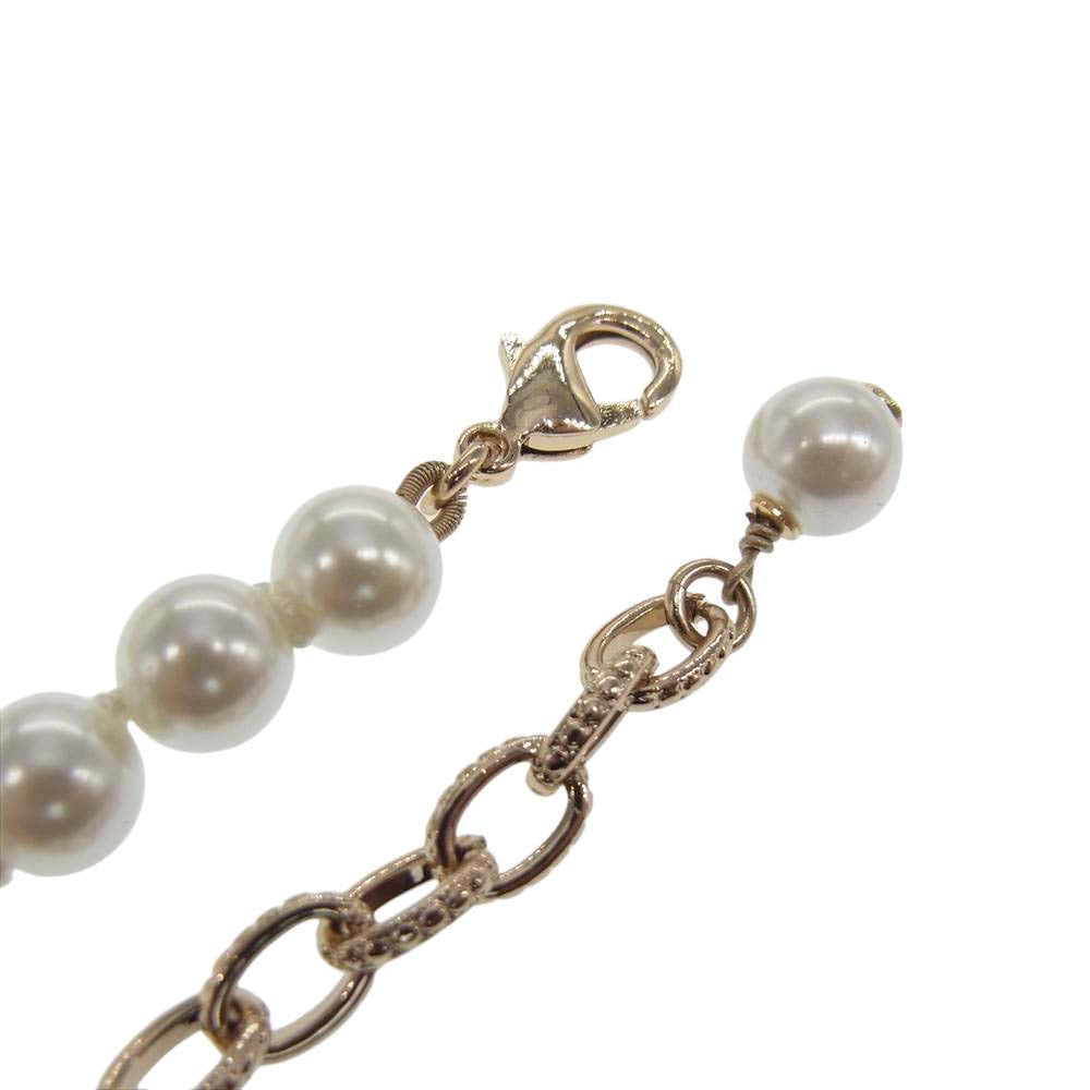 CHANEL シャネル 20A ココマーク ラインストーン フェイクパール ネックレス ホワイト系【中古】