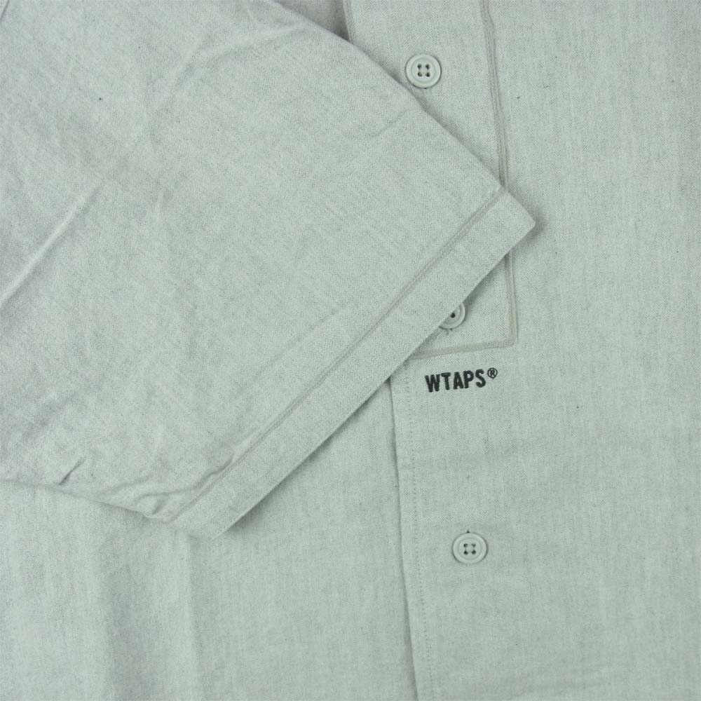 WTAPS ダブルタップス 21SS 211TQDT-SHM06 LEAGUE / SS リーグ 半袖 ベースボール シャツ ライトグレー系 03【美品】【中古】
